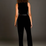 Sleeveless Velvet Jumpsuit