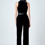 Sleeveless Velvet Jumpsuit