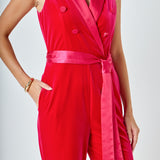 Sleeveless Velvet Jumpsuit