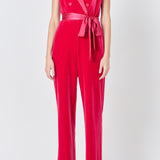 Sleeveless Velvet Jumpsuit
