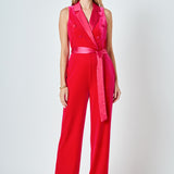 Sleeveless Velvet Jumpsuit