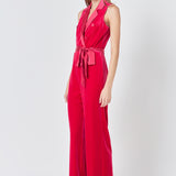 Sleeveless Velvet Jumpsuit