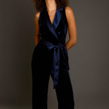 Sleeveless Velvet Jumpsuit