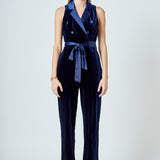 Sleeveless Velvet Jumpsuit