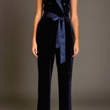 Sleeveless Velvet Jumpsuit