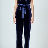 Sleeveless Velvet Jumpsuit