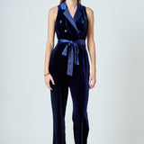 Sleeveless Velvet Jumpsuit