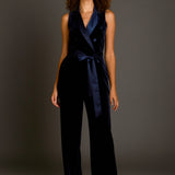 Sleeveless Velvet Jumpsuit