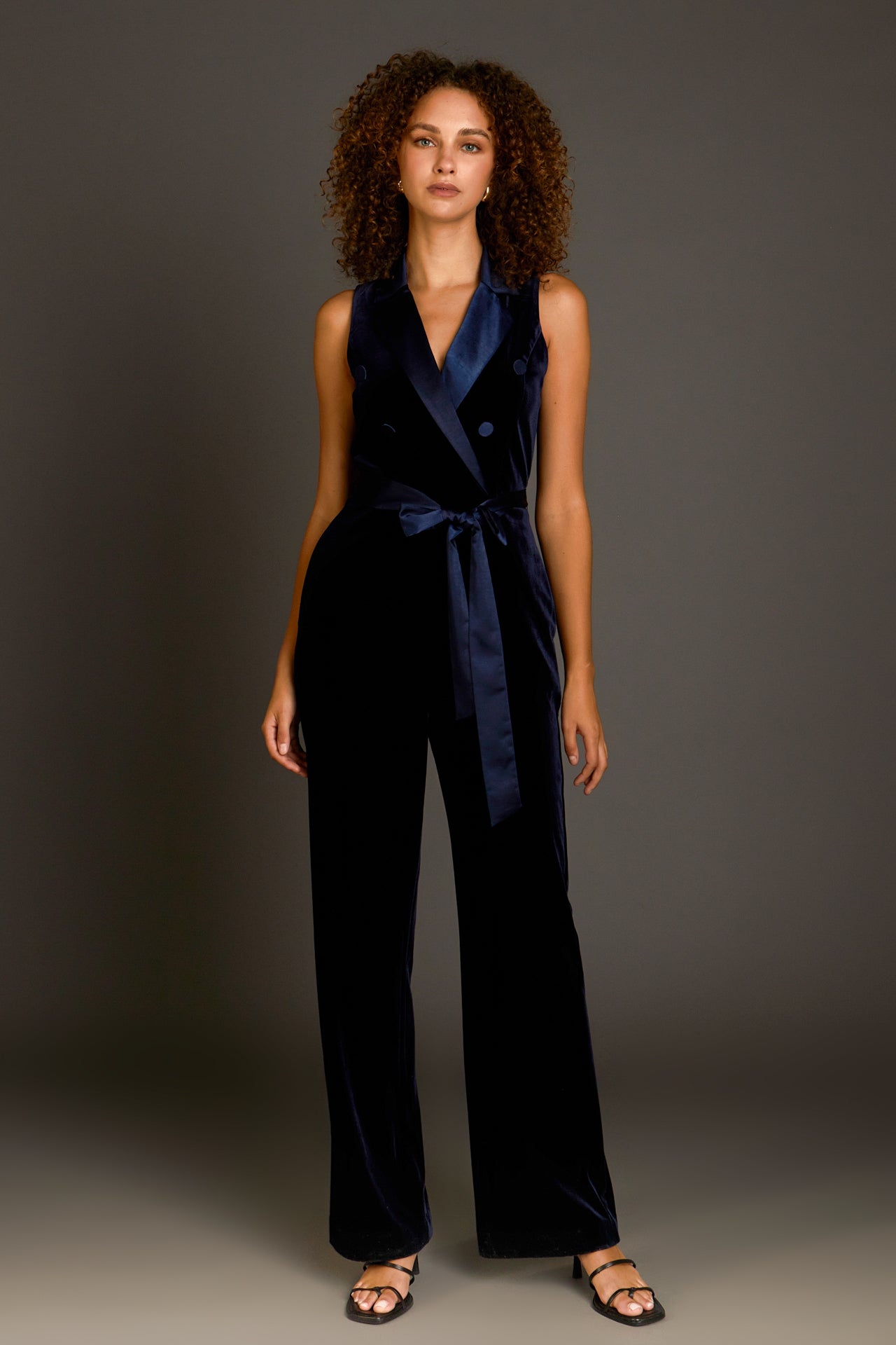 Sleeveless Velvet Jumpsuit