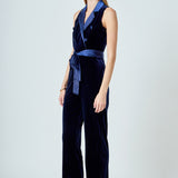 Sleeveless Velvet Jumpsuit