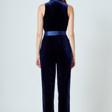 Sleeveless Velvet Jumpsuit