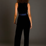 Sleeveless Velvet Jumpsuit