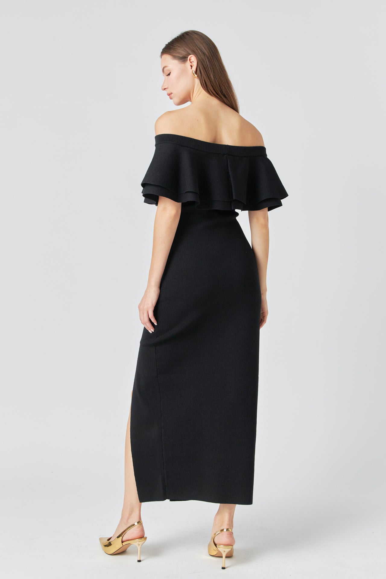 Off the Shoulder Ruffle Maxi Dress – Endless Rose