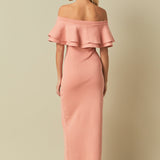 Off the Shoulder Ruffle Maxi Dress