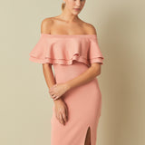 Off the Shoulder Ruffle Maxi Dress