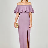 Off the Shoulder Ruffle Maxi Dress