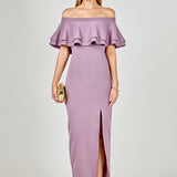 Off the Shoulder Ruffle Maxi Dress