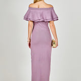 Off the Shoulder Ruffle Maxi Dress