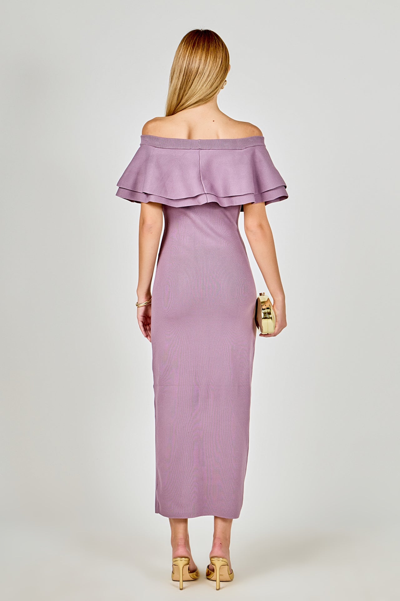 Endless Rose - Off the Shoulder Ruffle Maxi Dress White / XS Endless Rose - Off the Shoulder Ruffle Maxi Dress White / XS