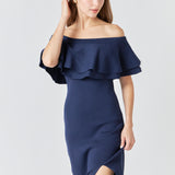 Off the Shoulder Ruffle Maxi Dress