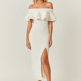 Off the Shoulder Ruffle Maxi Dress