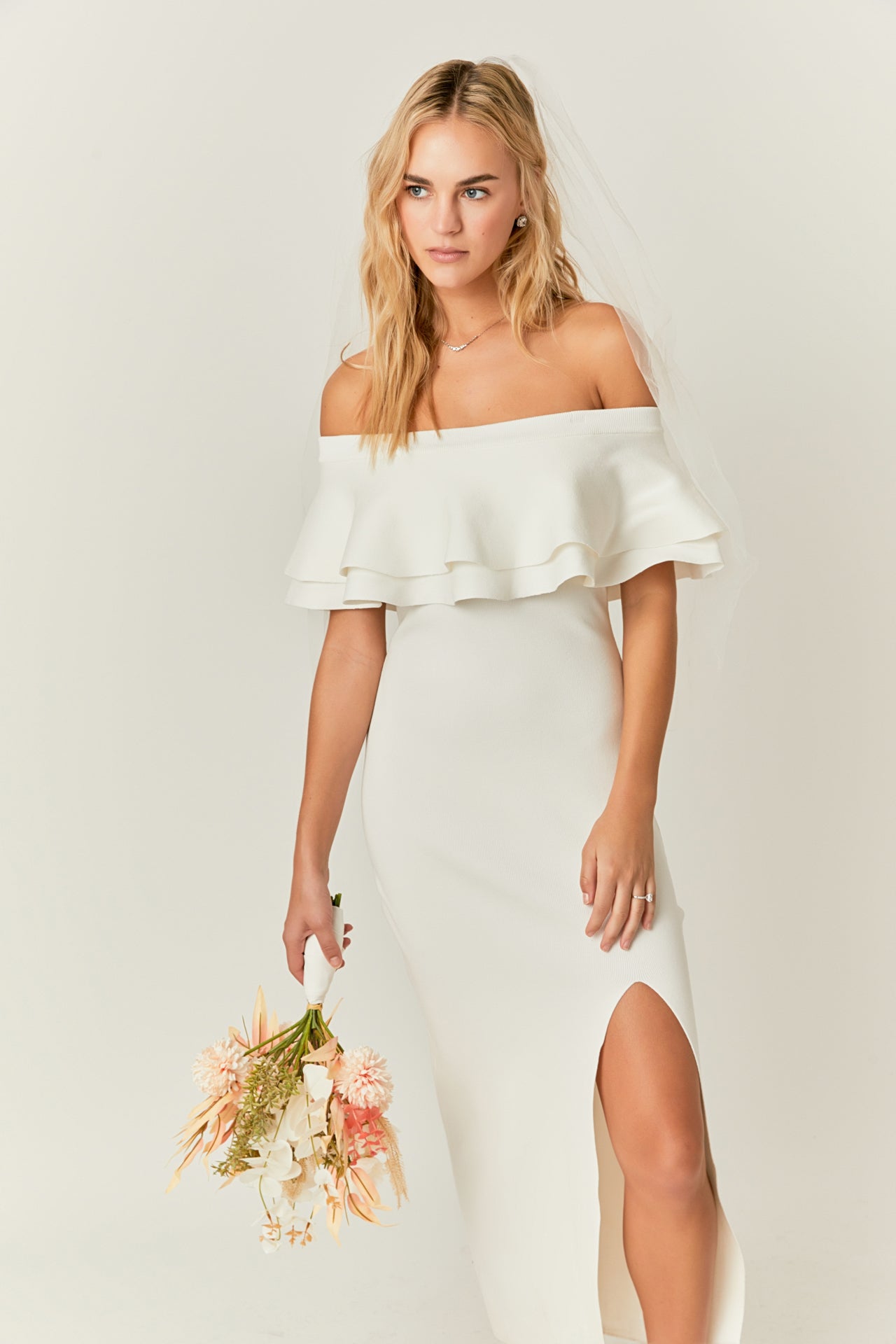 Off The Shouldr Ruffle Maxi Dress featured in "The Wedding Edit" by Endless Rose