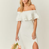 Off the Shoulder Ruffle Maxi Dress