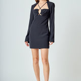 Crossover Straps Fitted Mini Dress