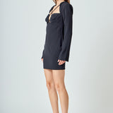 Crossover Straps Fitted Mini Dress