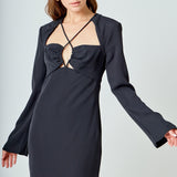 Crossover Straps Fitted Mini Dress
