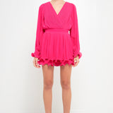 Pleated Long-Sleeve Romper