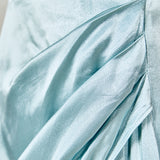 Halter Neck Asymmetric Satin Dress