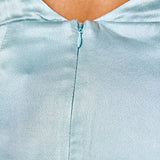Halter Neck Asymmetric Satin Dress