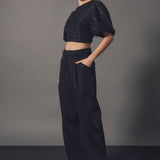 Short Sleeve Sequin Crop Top