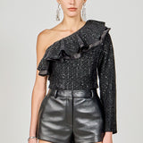 One Shoulder Sequin Top