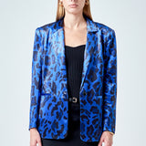 Animal Print Velvet Blazer