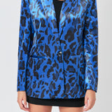 Animal Print Velvet Blazer