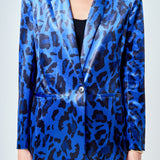 Animal Print Velvet Blazer