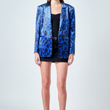 Animal Print Velvet Blazer