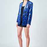 Animal Print Velvet Blazer