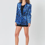 Animal Print Velvet Blazer