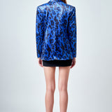 Animal Print Velvet Blazer