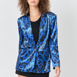 Animal Print Velvet Blazer