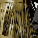 Faux Leather Fringe Mini Skirt