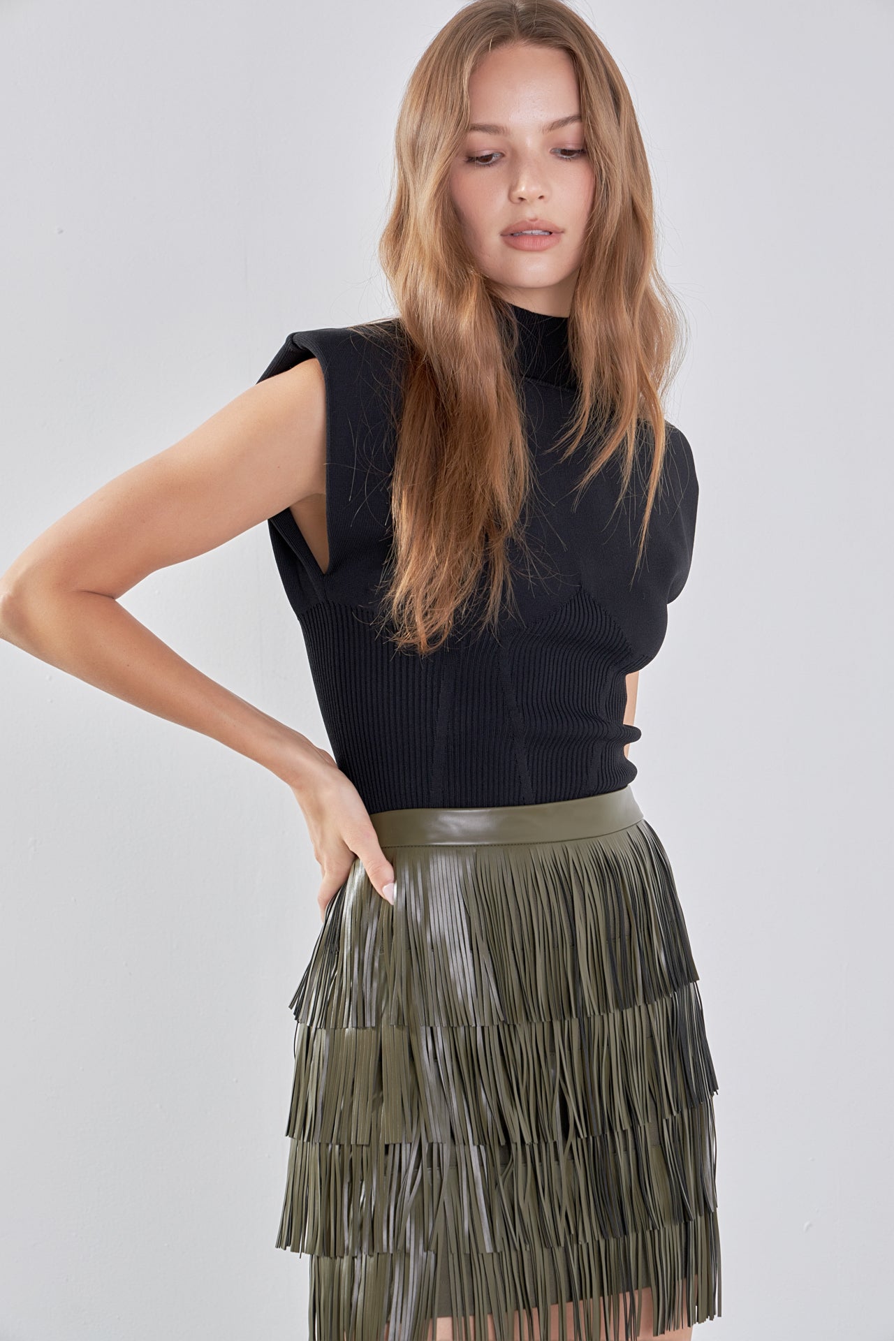 Leather Fringe Mini Skirt – Endless Rose