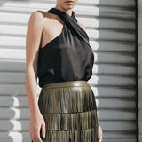 Halter Neck Satin Top