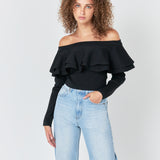 Off-The-Shoulder Knit Top