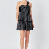 One-Shoulder Satin Mini Dress