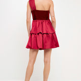One-Shoulder Satin Mini Dress