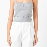 Sequin Embellished Knit Crop Top